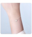 Dahlia Flower with CZ Stone Silver Bracelet BRS-1116